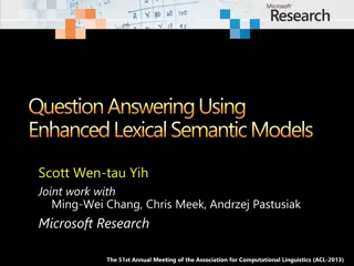 Enhanced Lexical Semantic Models for Question Answering - ACL 2013 Study