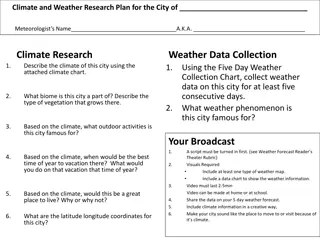 Climate and Weather Research Plan for the City