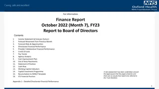 Financial Report - October 2022 (Month 7) & FY23 Board of Directors Report