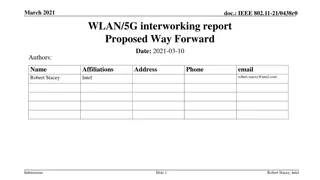 Proposed Way Forward for WLAN/5G Interworking Report