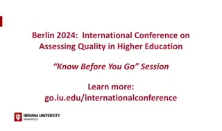 Berlin 2024 International Conference on Assessing Quality in Higher Education Know Before You Go Session