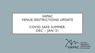 Update on Venue Restrictions for COVID Safe Summer Events Dec-Jan 21