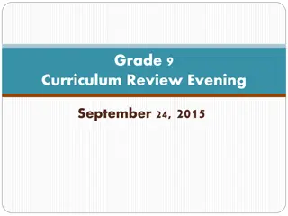 SDSS Grade 9 Curriculum Review Evening Information