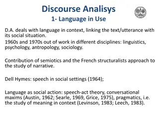 Discourse Analysis: Language in Social Contexts