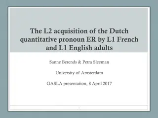 Cross-Linguistic Influence on L2 Acquisition of Dutch Quantitative Pronoun 