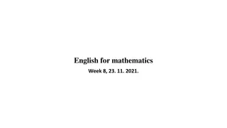 Mathematics Through Reading Comprehension and Synonyms - English for Mathematics Week 8