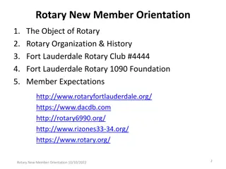 Rotary New Member Orientation Details and Objectives