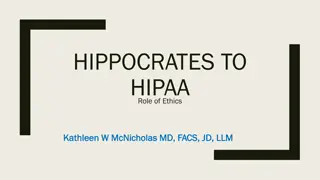 Ethical Principles in Medicine: From Hippocrates to HIPAA