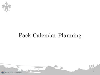 Scout Pack Calendar and Programs Update