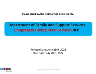 DFSS Congregate Dining Meal Services RFP Overview