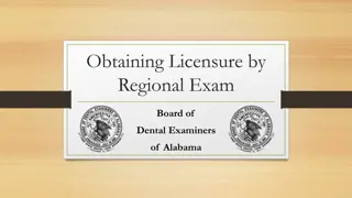 Guide to Obtaining Licensure by Regional Exam Board of Dental Examiners of Alabama