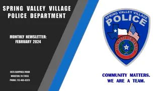 Spring Valley Village Police Department Monthly Newsletter - February 2024