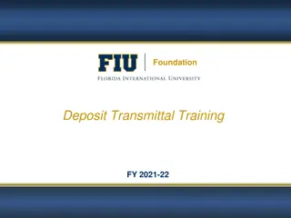 Foundational Training for Deposit Transmittal in FY 2021-22