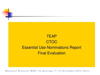 Reassessment of Essential Use Nominations for Laboratory and Analytical Applications of CTC