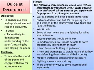 Exploring Wilfred Owen's Poem Dulce et Decorum Est