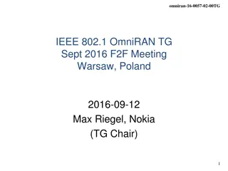 IEEE 802.1 OmniRAN TG September 2016 F2F Meeting Details