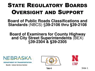 State Regulatory Boards Oversight and Support for Public Roads and Highways