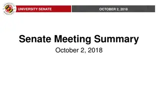 University Senate Meeting Summary - October 2, 2018