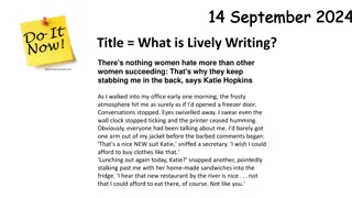 Exploring the Art of Lively Writing