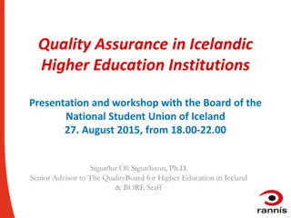 Quality Assurance in Icelandic Higher Education Institutions Overview