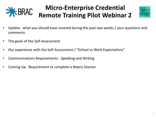 Interactive Approach to Micro-Enterprise Training Pilot