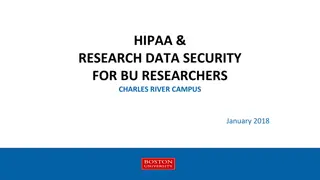 HIPAA and Research Data Security Training for Researchers at BU Charles River Campus