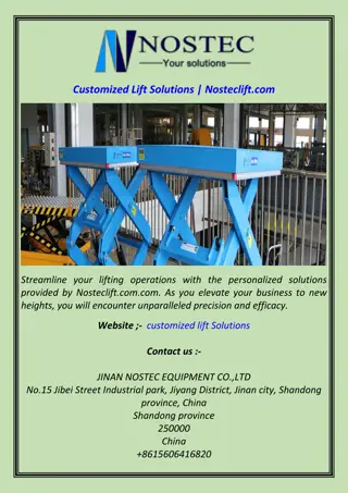 Customized Lift Solutions | Nosteclift.com