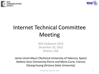 IEEE Internet Technical Committee Meeting 2013 Summary