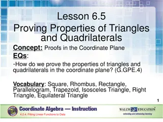 Proofs in Coordinate Plane: Triangles & Quadrilaterals