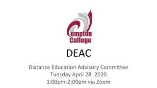 DEAC Distance Education Advisory Committee Meeting Updates