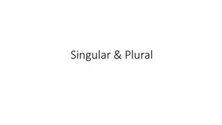 Singular and Plural Nouns