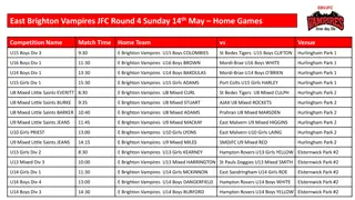 East Brighton Vampires JFC Home Games Schedule