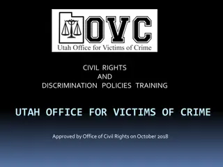 Civil Rights and Discrimination Policies Training for Utah Office for Victims of Crime