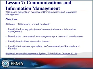 Principles of NIMS Communications and Information Management