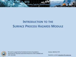 Surface Process Hazards: Predicting Land Surface Changes