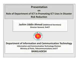 Role of Department of ICT in Disaster Risk Reduction in Bangladesh