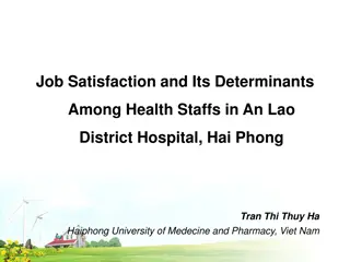 Job Satisfaction Among Health Staffs in An Lao District Hospital