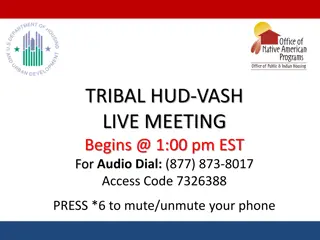 Tribal HUD-VASH Live Meeting Overview