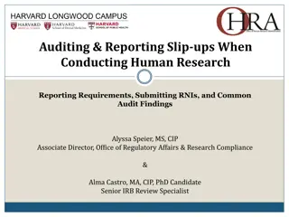 Ensuring Compliance in Human Research: Reporting and Audit Guidelines