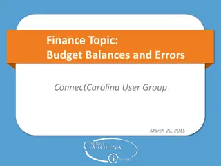 Budget Balances and Errors in ConnectCarolina