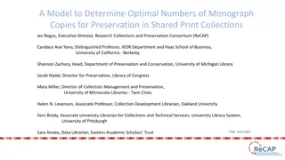 Optimal Monograph Preservation in Shared Print Collections