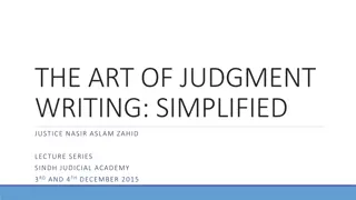 Effective Judgment Writing: Simplified Techniques for Legal Professionals