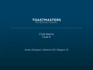 Toastmasters Club Overview and Meeting Agenda