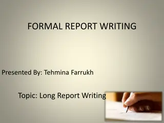 Comprehensive Guide to Formal Report Writing