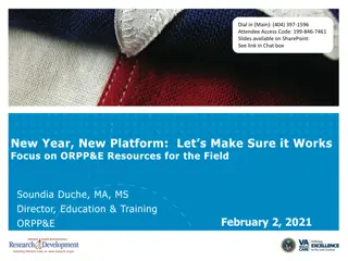 ORPP&E Education and Training Initiatives Update