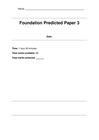 Foundation Predicted Paper 3 - Mathematics Assessment