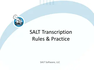 Guidelines for Accurate Transcription in SALT Software