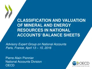 Mineral and Energy Resources Classification and Valuation in National Accounts Balance Sheets