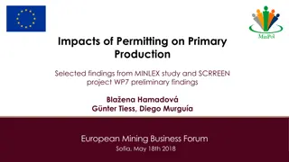 Impacts of Permitting on Primary Production: Insights from MINLEX Study and SCRREEN Project