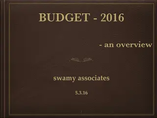 Overview of Budget Changes 2016